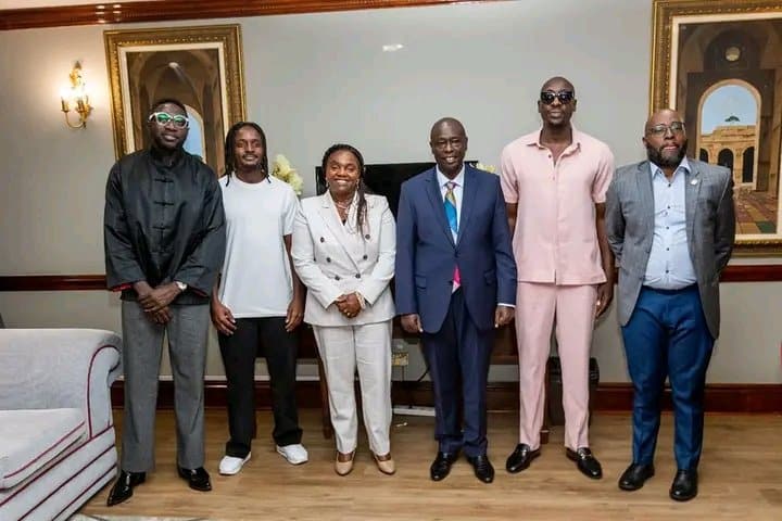 All Boys Band Sauti Sol With Dp Rigathi And Second Lady Dorcas Gachagwa :Photo/Courtesy