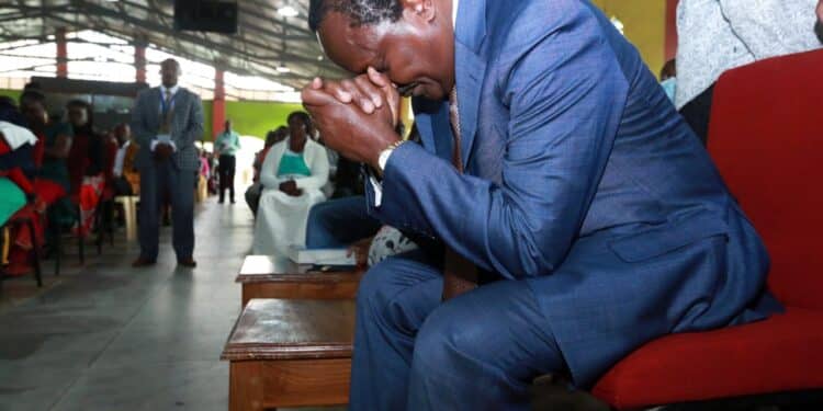 Kalonzo Speaks While Under House Arrest Wiper Leader Kalonzo Musyoka Praying During A Past Church Service.