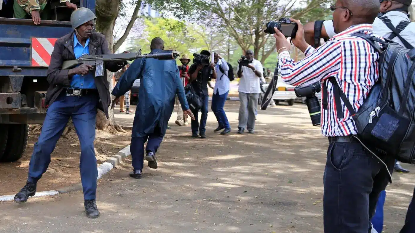 Police Harass Journalists Covering Babu Owino'S Case At Milimani Law Court.