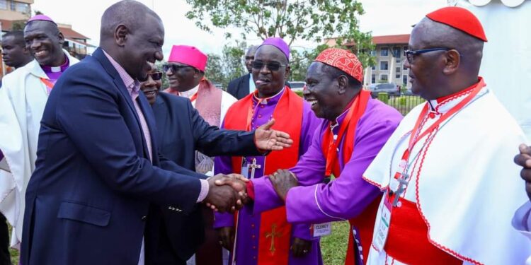 President William Ruto In A Past Meeting With Religious Leaders. Photo/Pcs