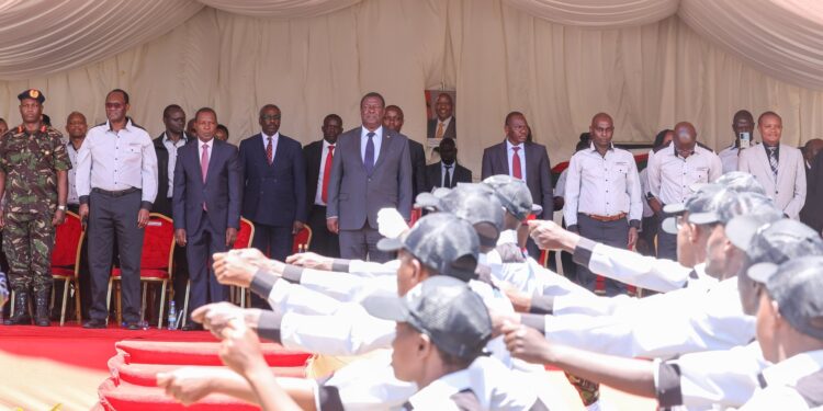 Prime Cs Musalia Mudavadi With Treasury, Kra And Kdf Officials During The Pass-Out Of Revenue Service Assistants.