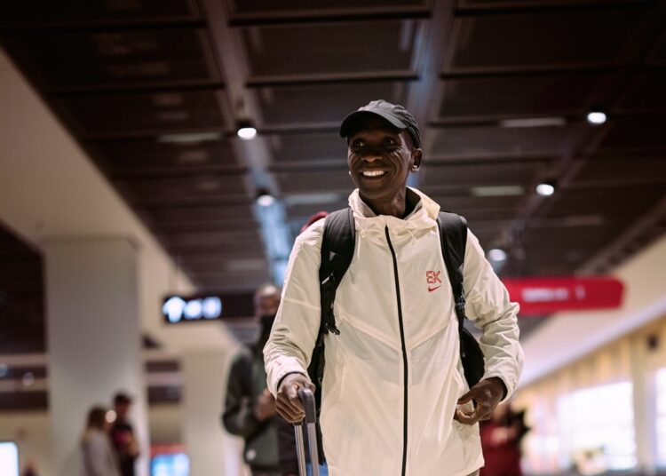 Eliud Kipchoge Arrives In Berlin Ahead Of His Race In September 2023. 
