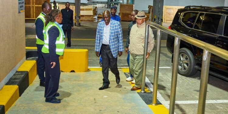 Gachagua Flies Out Of The Country To Market Kenya Deputry President Rigathi Gachagua (Right) At The Jkia Momenets Before Flying To Bogota, Colombia.