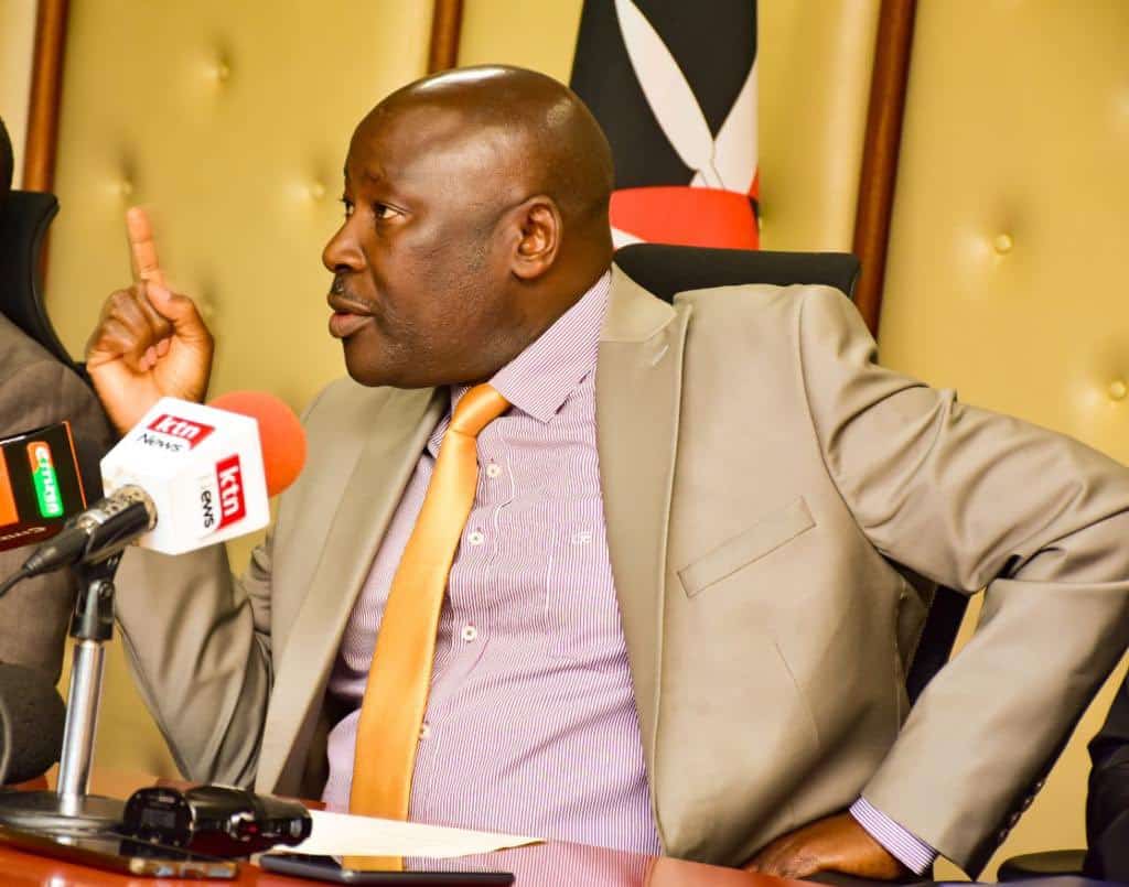 Prinicipal Secretary In The Department Of Labour And Senior Citizens Joseph Montari During The Announcement Of The Commencment Of Inua Jamii Registration On September 1, 2023. 
