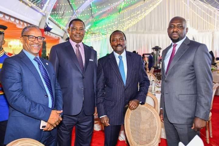 Wiper Leader Kalonzo Musyoka, With Attorney General Justin Muturi And Transport Cs Kipchumba Murkomen At State House. Photo/Pcs.