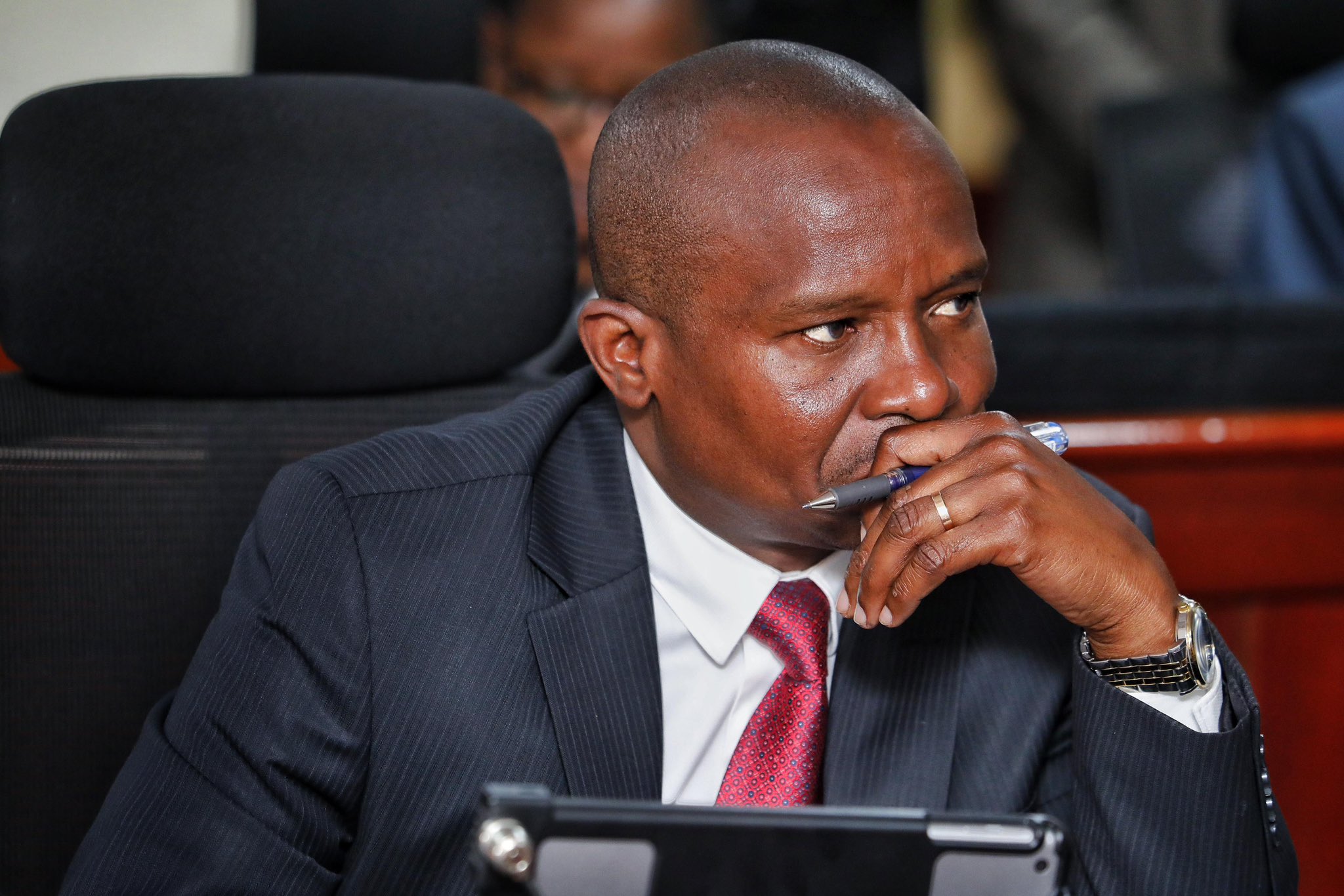 Deputy President Kithure Kindiki Before A Past Senate Committee Meeting.