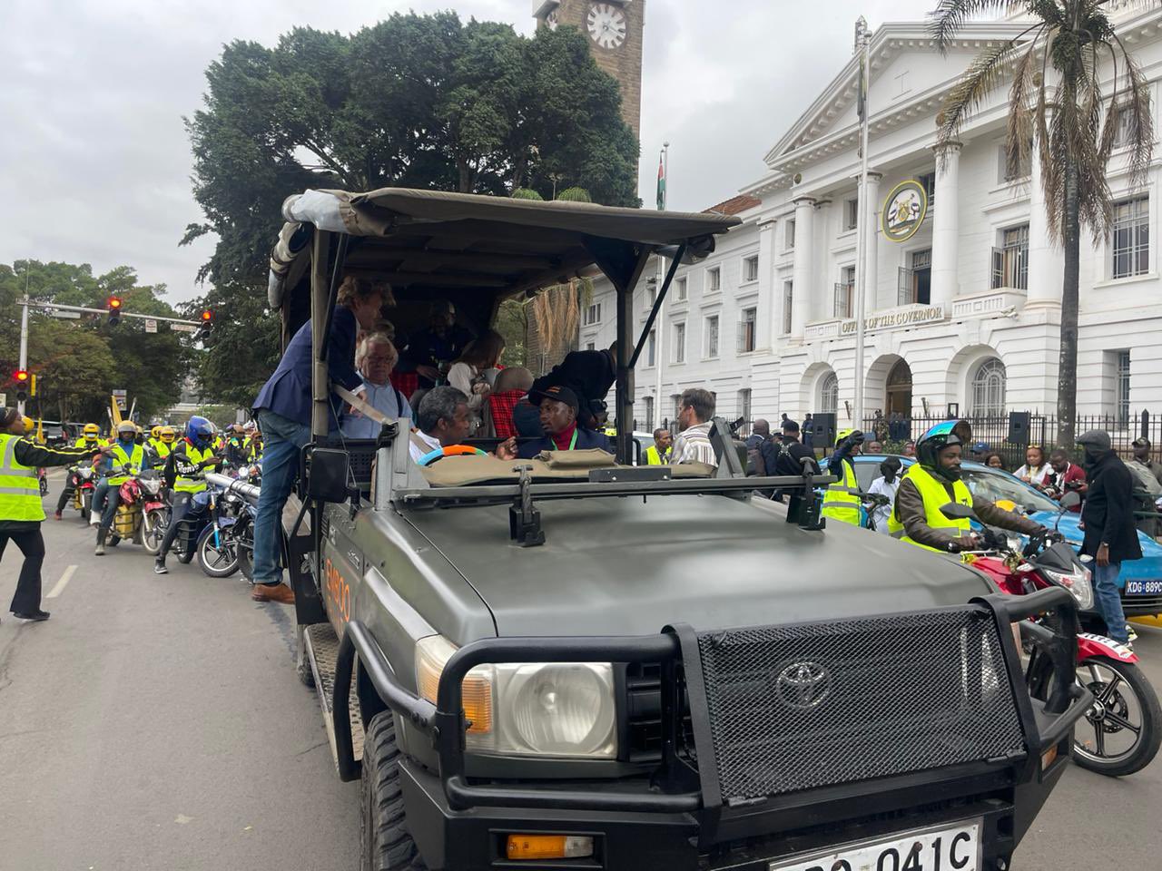 Stakeholders Parade Various Eletric Vehicles In Nairobi During The African Climate Summit 2023. 