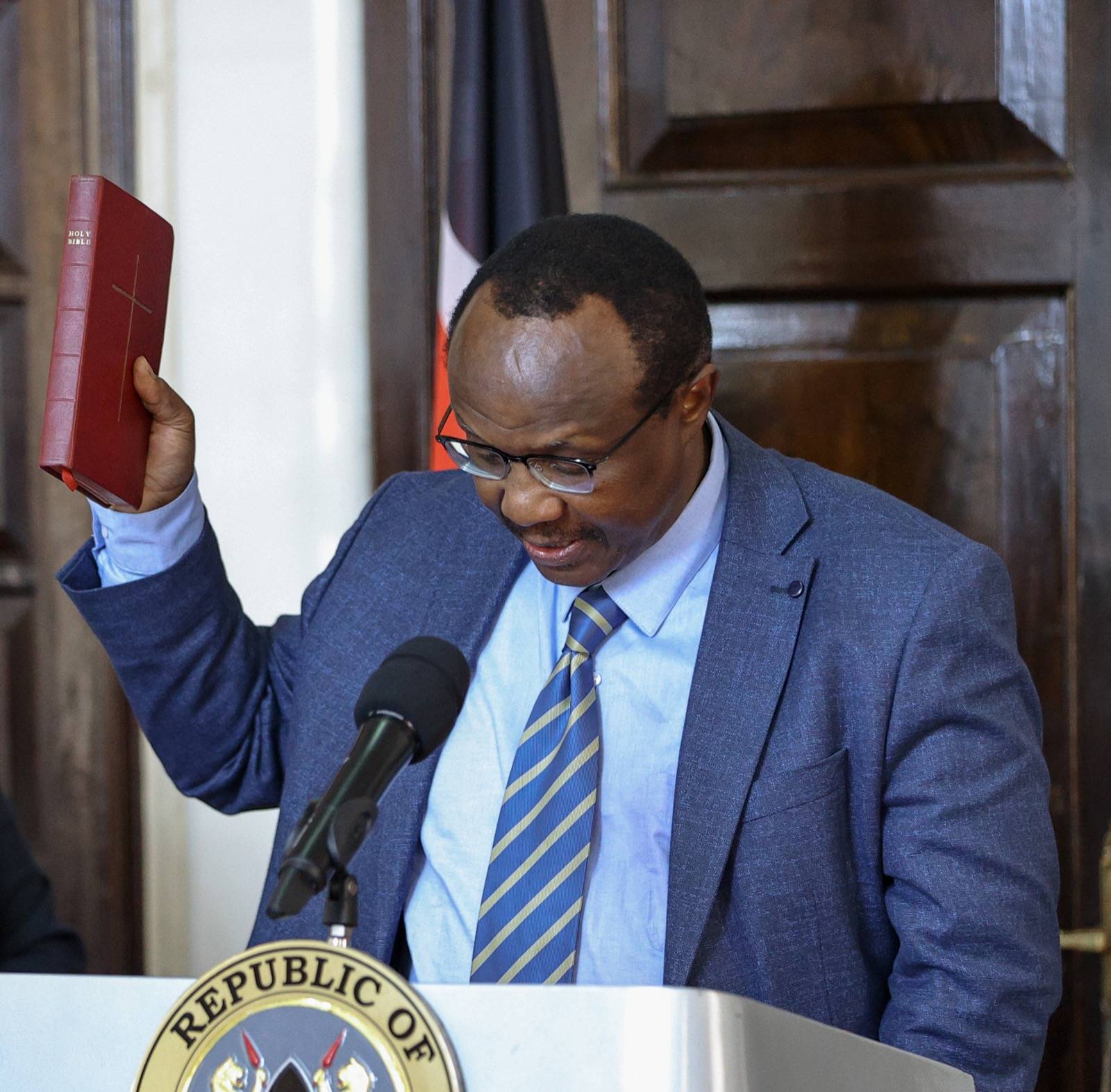 Economist David Ndii During His Swearing In As The Chairperson Of President William Ruto’s Council Of Economic Advisors. Photo/Courtesy.