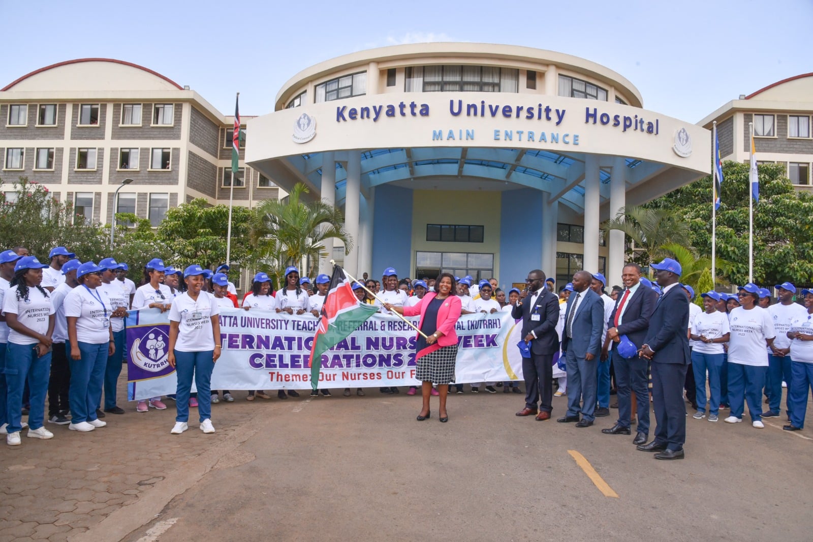 Kutrrh Board Chair Prof Olive Mugenda With Management And Nurses During International Nurses Week 2023. Photo/ Kutrrh.