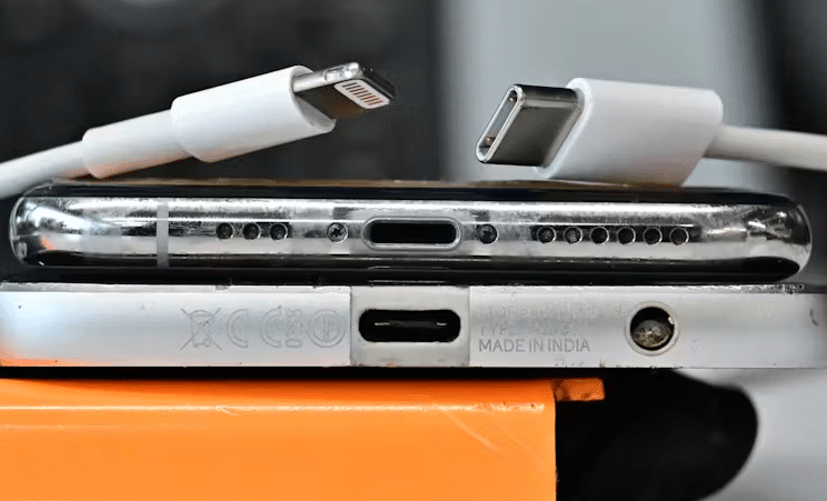 With Pressure From The European Union, Apple Has Thrown In The Towel On Its Lightning Connector, Left, In Favor Of The Standard Usb-C, Right. Frederic J. Brown/Afp Via Getty Images