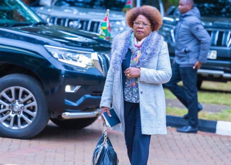 Water Cabinet Secretary Alice Wahome Arrives At The Sagan State Lodge For A Cabinet Meeting On August 8, 2023. 