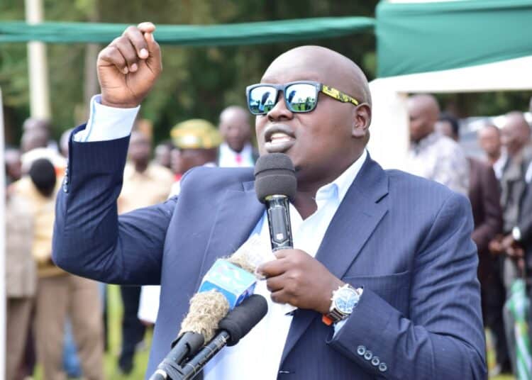 Nandi Senator Samson Cherargei Speaks At A Past Event. 