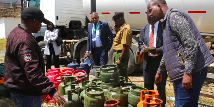 Lpg Gas Cylinders At A Past Energy And Petroleum Regulation Authority Impound Operation.
