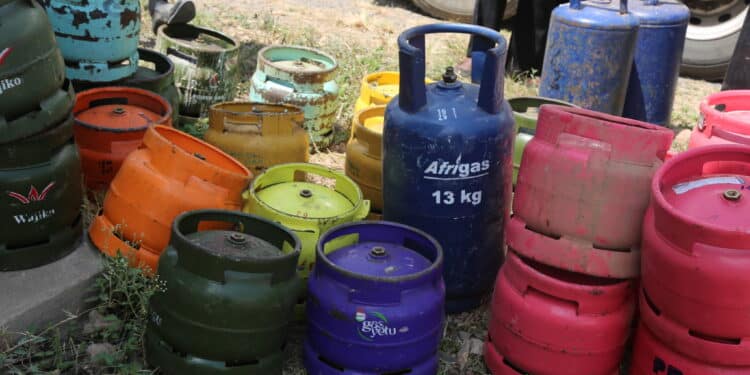 Cooking Gas Cylinders At A Past Energy And Petroleum Regulation Authority Impound Operation. 