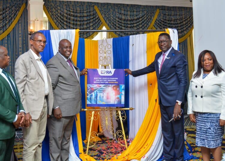 Energy Cabinet Secretary Davis Chirchir (Third From Right) And Epra Director General Daniel Kiptoo (Third From Left) Join Other Leaders In Unveilling The