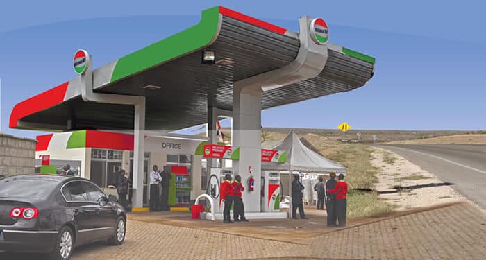 A National Oil Petrol Station In Kenya.