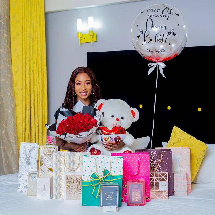 Bahati'S Wife Diana Marua Posing With Gifts From Her Husband Photo/ Diana