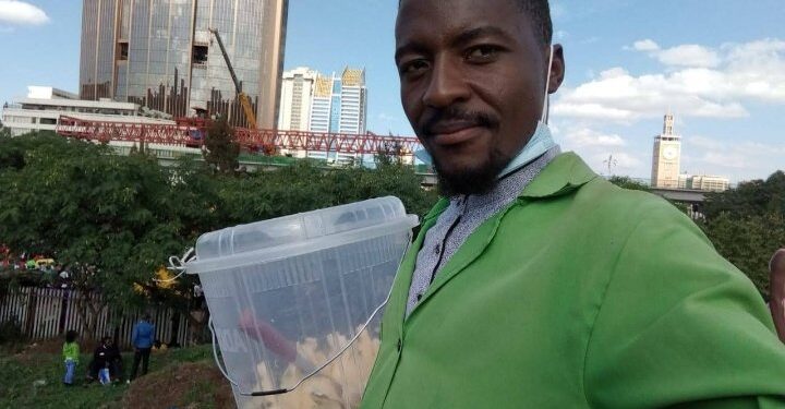 Graduate Hawker Begs For A Job After Kanjo Kicked Him Out Of Cbd Isaac Juma During His Normal Pineapple Hawking Business. Photo/Courtesy.