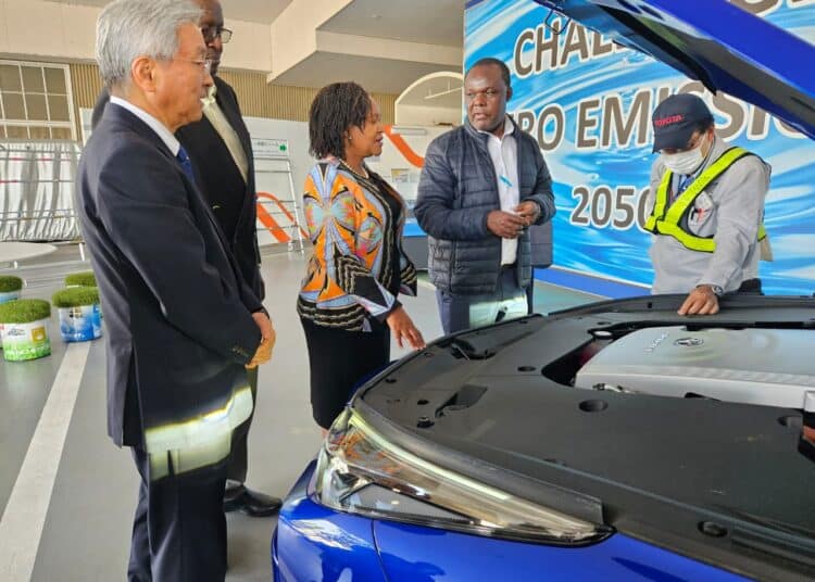 Kenya Trade Cs Rebecca Miano With A Team From Toyota Motomachi Plant.