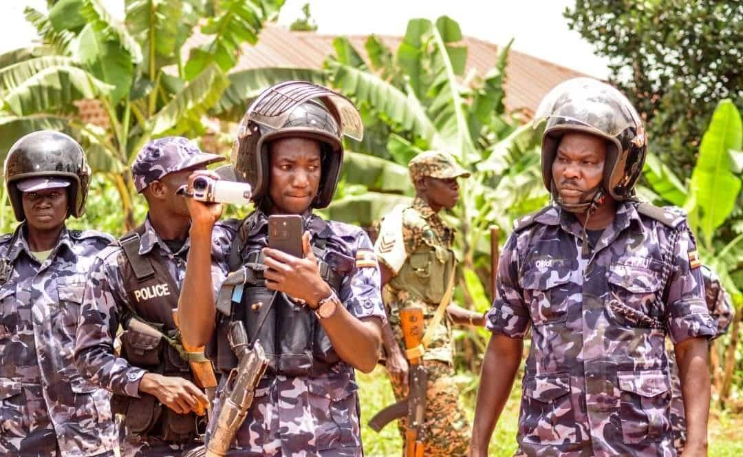 'We Only Escorted Him Home' - Uganda Police On Bobi Wine Arrest Photos Of Police Officers Posted By Bobi Wine On X In His Tweet.