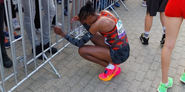 Faith Kipyegon Loses The World Road Running Championships In Latvia Faith Kipyegon After She Lost In The Race Photo/Courtesy