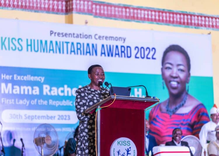 First Lady Rachel Ruto Feted In International Award In India; Here Is Why First Lady Rachel Ruto Addresses The Kiss Humanitarian Award In India.