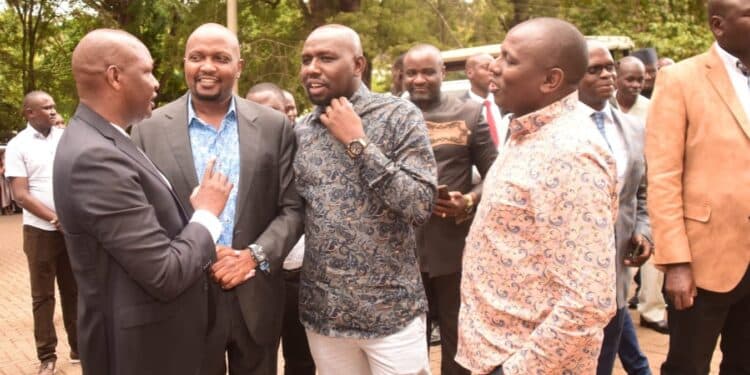 From Right: President William Ruto'S Aide Farouk Kibet, Public Service Cs Moses Kuria, Transport Cs Kipchumba Murkomen, And Majority Leader Kimani Ichung'Wah During The Wedding Maryanne Mudavadi. 