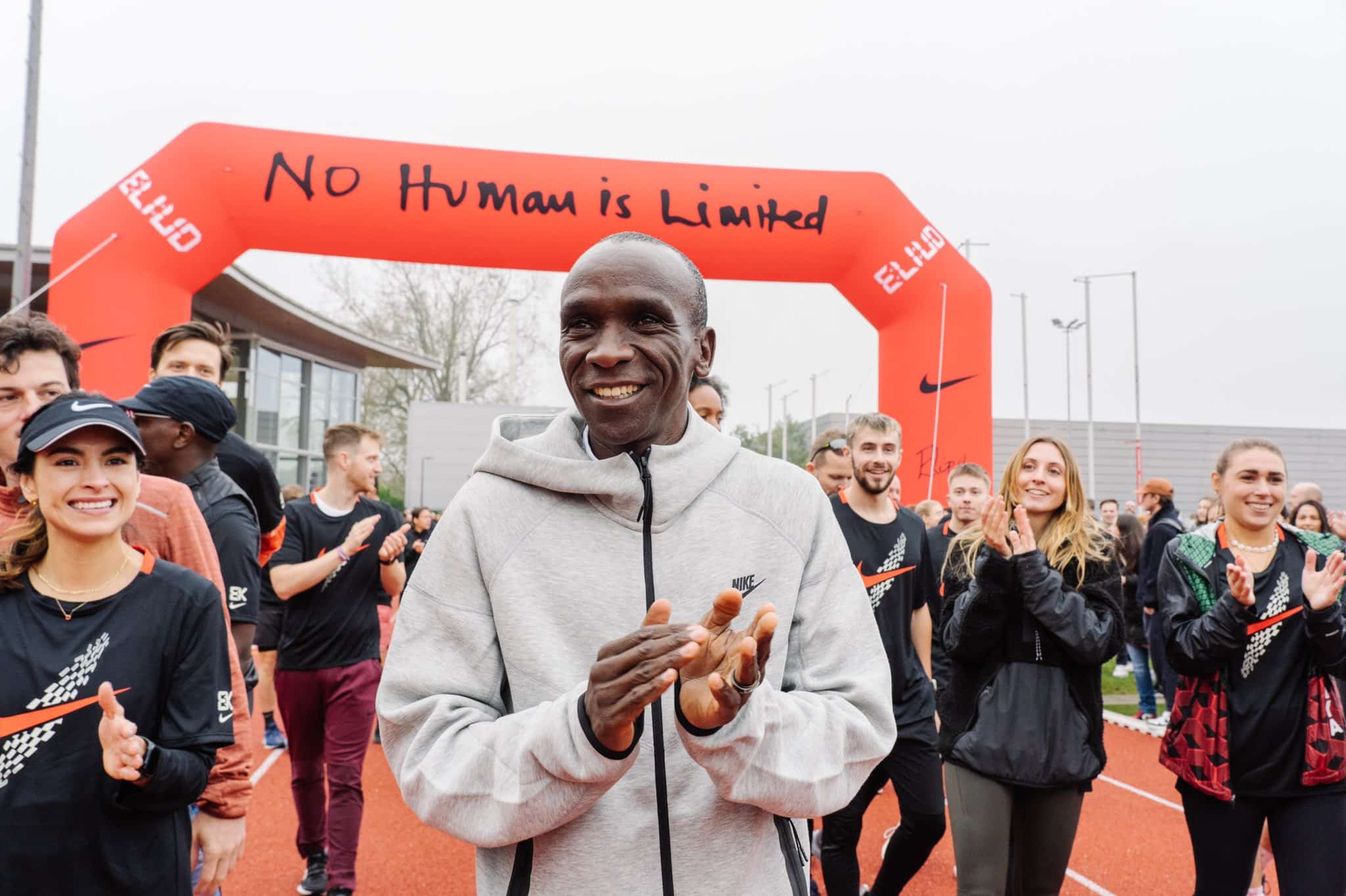 Eliud Kipchoge’s Message After Nike Unveiled His Statue In Us Eliud Kipchoge Applauds Fans During The Launch Of A Newly Refurbished Track In The Netherlands.