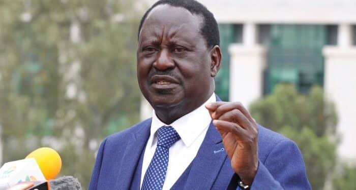 Former Prime Minister Raila Odinga At A Past Function.