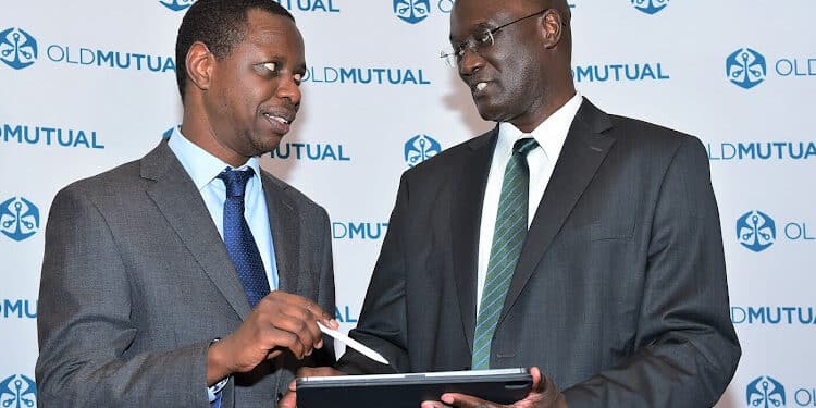 Old Mutual To Cease Operations In South Sudan After Selling Tanzania Subsidiary David Muchai, Old Mutual Group Chief Financial Officer Alongside The Firm'S Ceo Arthur Oginga During The Announcement Of Old Mutual Holdings Plc’s Half-Year Results In Nairobi On September 27, 2024. Photo/Old Mutual.