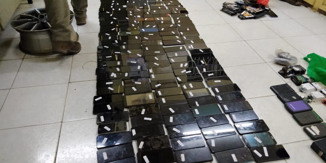 Police Recover 351 Mobile Phones, Laptops After Raid