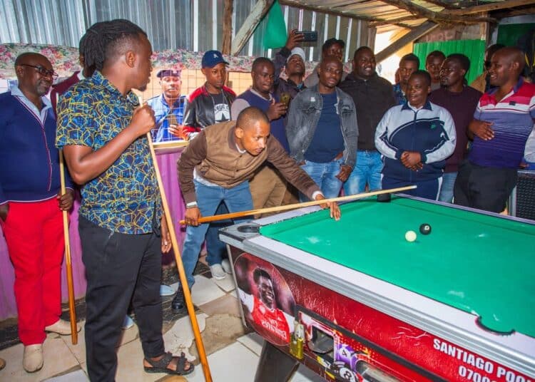 Babu Owino Launches Pool Competition For Nairobi Youth Embakasi East Mp Babu Owino Play Pool With Supporters In Utawala Ward.