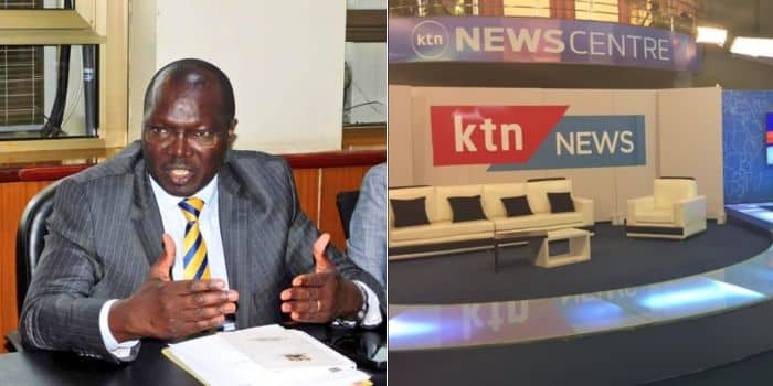 A Photo Collage Of Cooperatives Cs Simon Chelugui (Left) An D A Photo Of Ktn Studio Owned By The Standard Group.