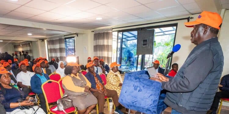 Odm Leader Raila Odinga Addresses The Odm Parliamentary Group Meeting In Nairobi On November 17, 2023. 