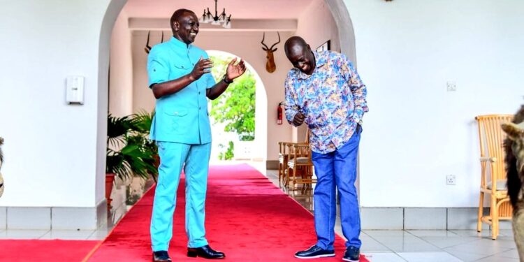 President William Ruto With Dp Rigathi Gachagua At State House Mombasa. Photopcs.