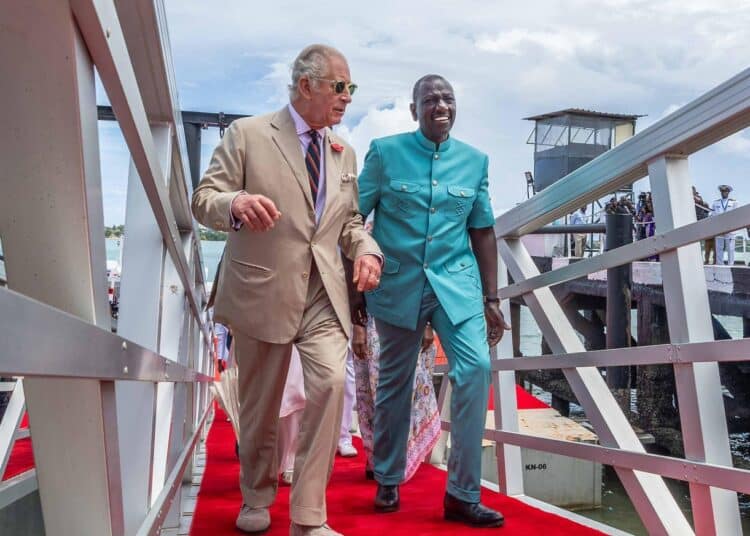 The Royals Came, Saw And Left! Time To Open Those Cheque Books President William Ruto With King Charles Iii In Mombasa. The Royals Are Travelling Back Today.