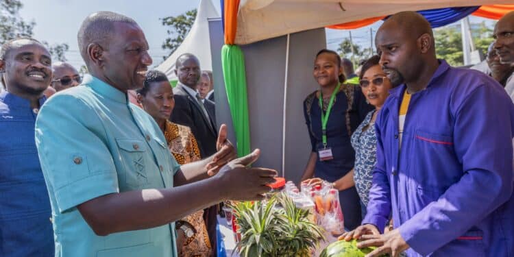 President William Ruto During Hustler Fund First Anniversary Celebrations. Photo/Pcs.