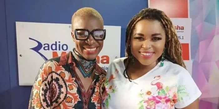 Tik Tok Star Nyako And Radio Maisha Presenter Mwende Macharia Pose For A Photo With Mwende Macharia. 