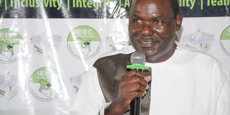 Retired Chairman Wafula Chebukati Speaks During A Past Iebc Function. 