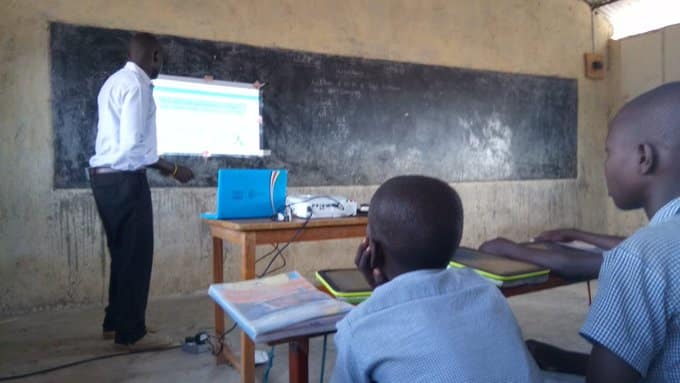 Ministry On The Spot As Interns Complain Of Mistreatment A Teacher Teaching During A Digital Literacy Program Lesson At A Kenyan School.