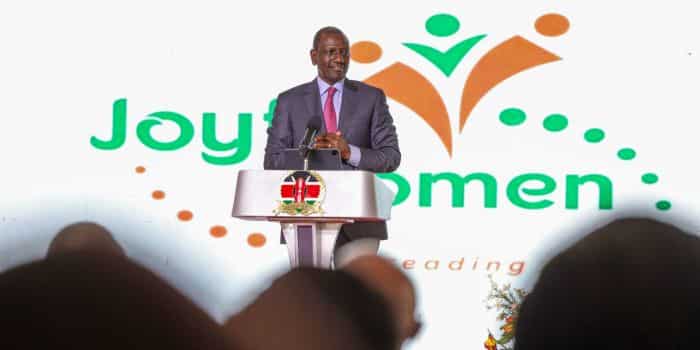 President William Ruto Addresses Guests At The Joywo Function Held On November 23, 2023. 