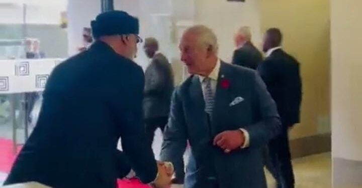 Sugar Billionaire Jaswant Rai Meets King Charles After Ruto Death Threat A Screengrab Of The Video Where Billioniare Jaswant Rai Was Seen W=Greeting King Chaarles On October 31, 2023.