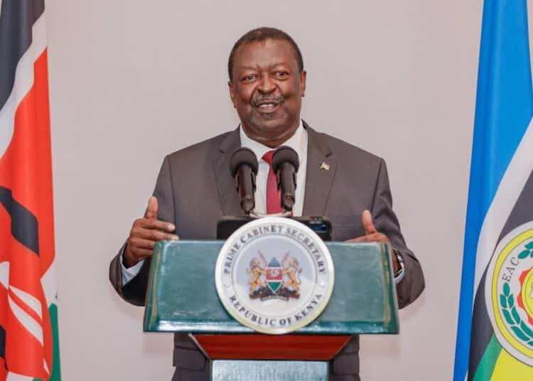 Prime Cabinet Secretary And Acting Interior Cs Musalia Mudavadi. 