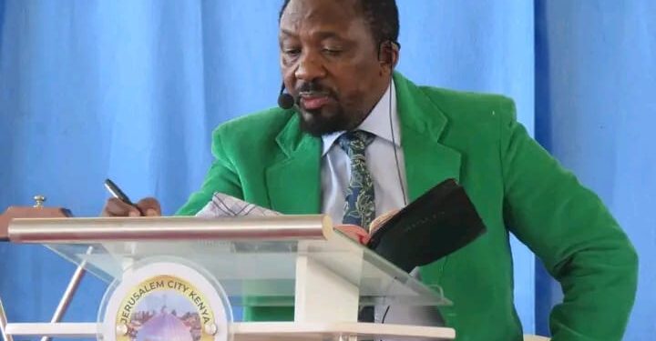 Pastor Ng'Ang'A During A Past Church Service. 