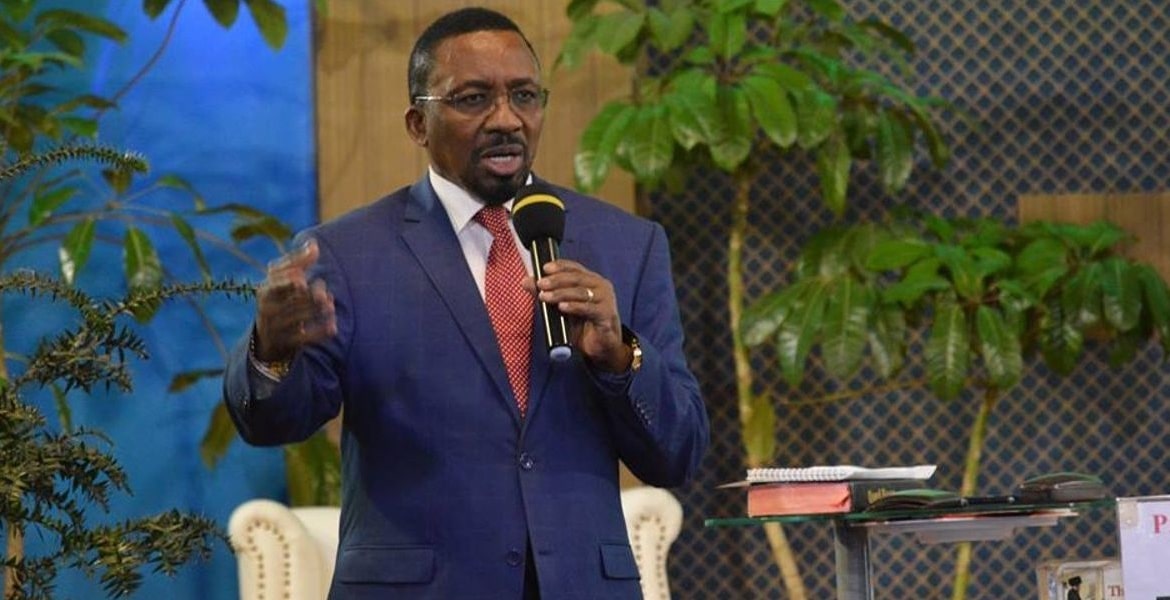 Apostle Pastor James Ng'Ang'A In A Past Service.