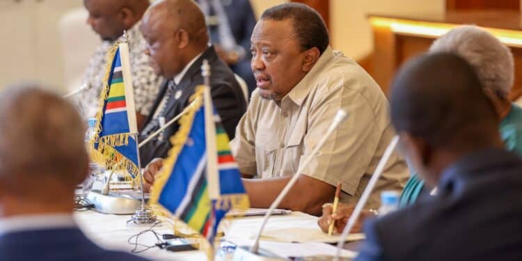 Former President Uhuru Kenyatta During A Consultative Technical Team Meeting In Goma, Drc On July 12, 2023.