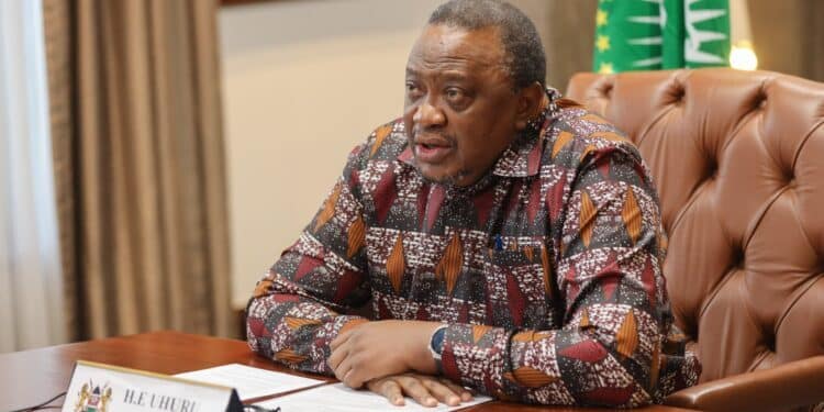 Former President Uhuru Kenyatta During The Au Joint Committee Meeting.