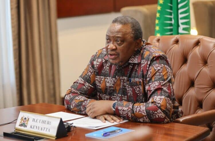 Former President Uhuru Kenyatta During The Au Joint Committee Meeting.