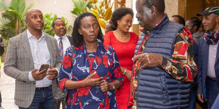 Former Prime Minister Raila Odinga With Narc Party Leader Martha Karua.