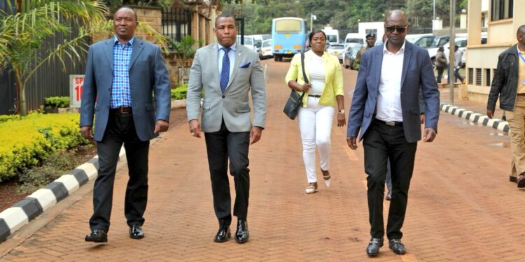 Haiti Dci Frédéric Leconte (Middle) With Other Top Officials Arriving At The Dci Headquarters, Nairobi.